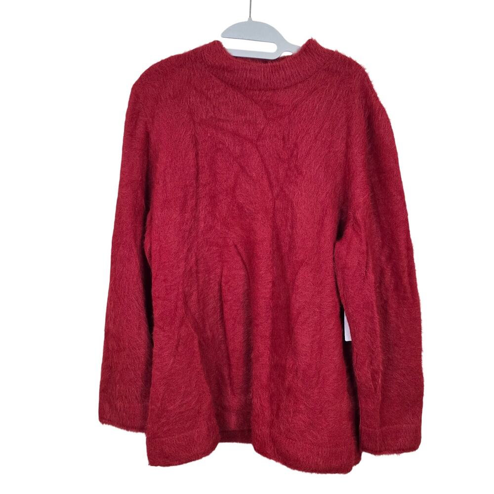 NEW NWT Women's Chico's Red Shaggy Knit Sweater | Size 4 (XXL)